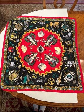 Vintage 1989 ENGLISH ECCENTRICS
Merman/ maid Silk Print Scarf